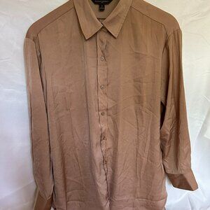 Banana Republic Silky Oversized Boyfriend Oxford Style Small